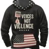 Mens Charlie Kirk Voices Not Violence Printed Long Sleeve Hoodie 2