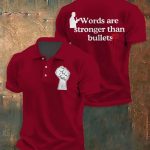 Men's Charlie Kirk Words Are Stronger Than Bullets Print Shirt