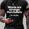 Mens Charlie Kirk Words Are Stronger Than Bullets Print T Shirt 3