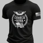 Men's Forever In Our Hearts A True Patriot Charlie Kirk Print T-shirt
