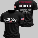 Men's Freedom Turning Point A True Patriot Charlie Kirk Printed T-shirt