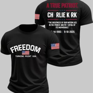 Men's Freedom Turning Point A True Patriot Charlie Kirk Printed T-shirt