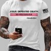 Mens Jesus Defeated Death So You Can Live RIP Charlie T shirt 4