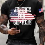 Men's Justice For Charlie Kirk Printed T-shirt