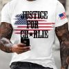 Mens Justice For Charlie Kirk Printed T shirt 2
