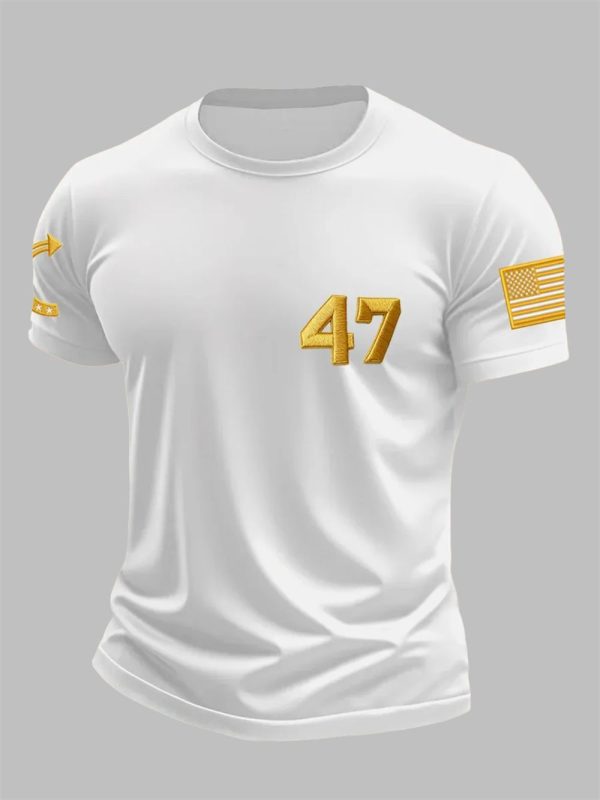 Men's Charlie Kirk Gold 47 Turning Point American Trump T-shirt