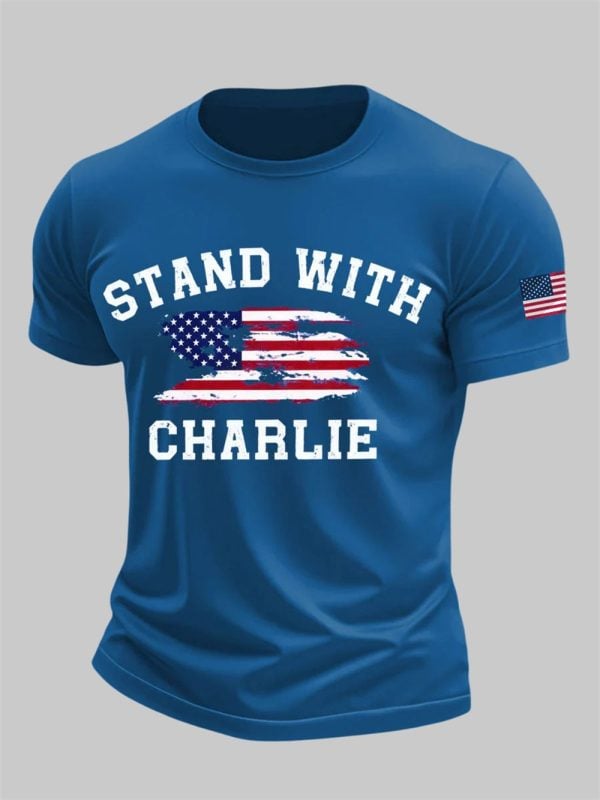 Mens Stand With Charlie Kirk T shirt 2
