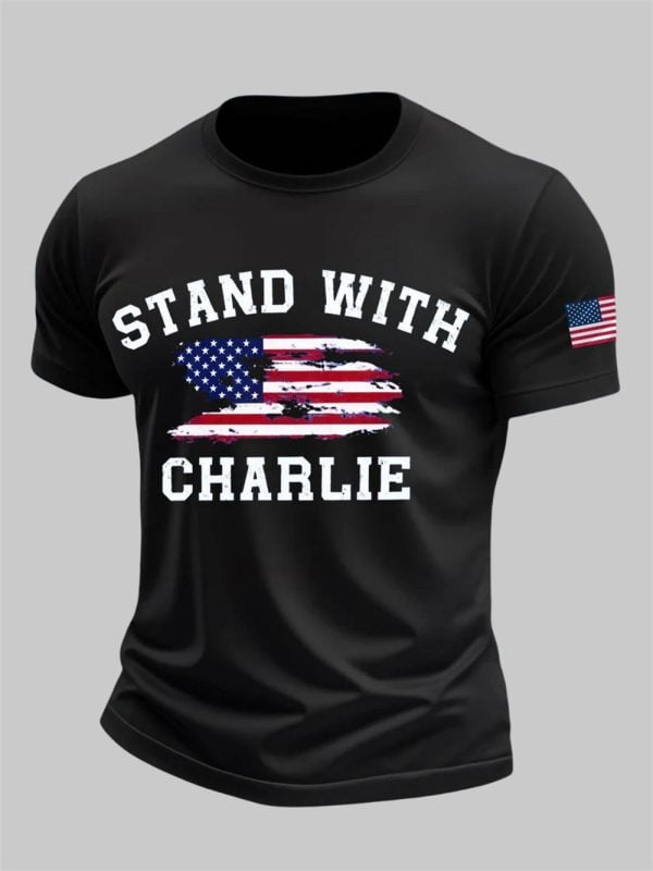 Mens Stand With Charlie Kirk T shirt 3