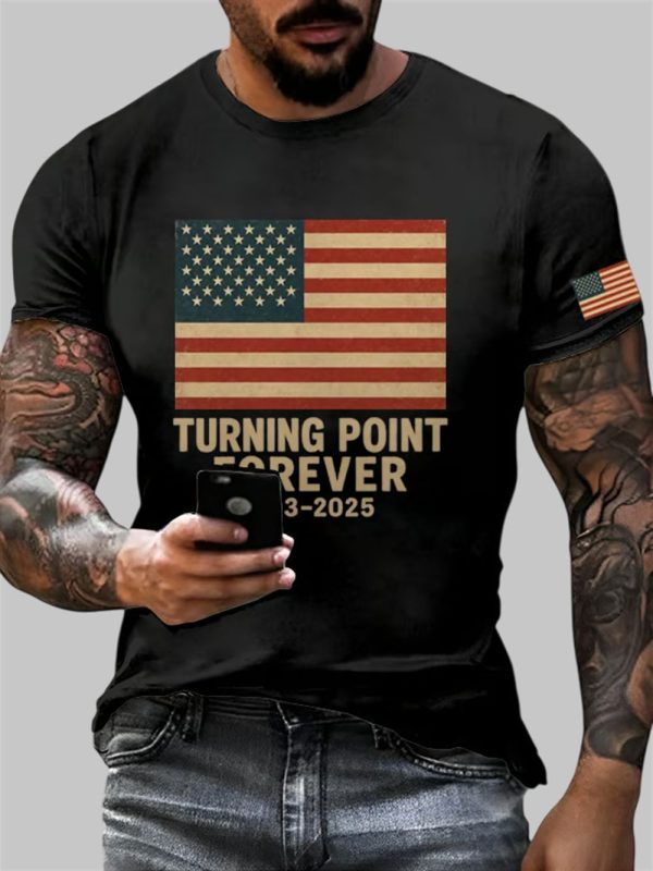 Men's Turning Point Forever 1993 2025 Charlie Kirk Print T-Shirt