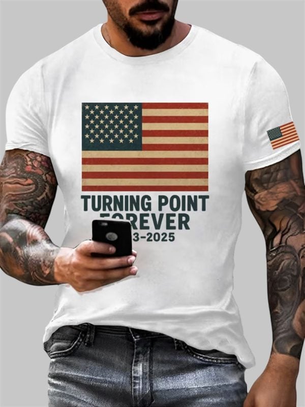 Mens Turning Point Forever 1993 2025 Charlie Kirk Print T Shirt 2