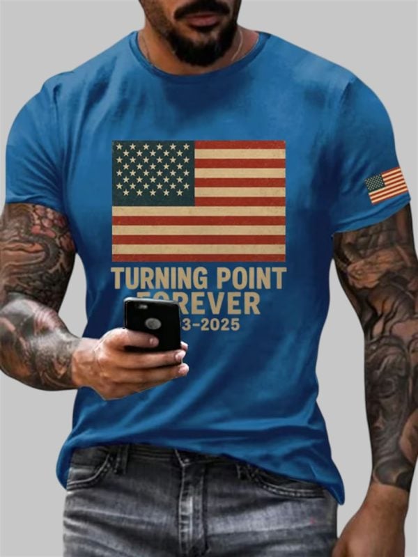Mens Turning Point Forever 1993 2025 Charlie Kirk Print T Shirt 3