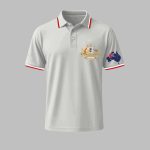 Men's Vintage AuAustralia Flag Coat of Arms Kangaroo Emu Printed Polo Shirt