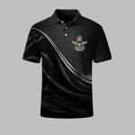 Men's Vintage Australia Coat of Arms Crown Printed Polo Shirt