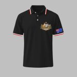 Men's Vintage Australia Flag Coat of Arms Kangaroo Emu Polo Shirt
