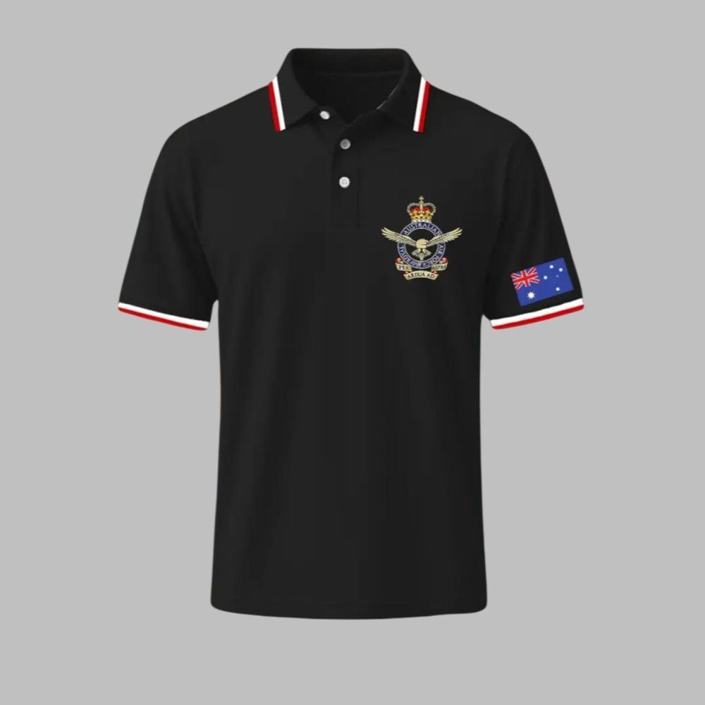 Men's Vintage Australia Flag Crown Emblem Printed Polo Shirt Men's Vintage Australia Flag Crown Emblem Printed Polo Shirt