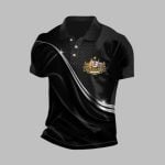Men's Vintage Australian Flag Badge Lines Polo Shirt