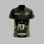 Men's Vintage Australian Flag Kangaroo Patchwork Polo Shirt