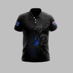 Men's Vintage Australian Flag Skull Rose Polo Shirt