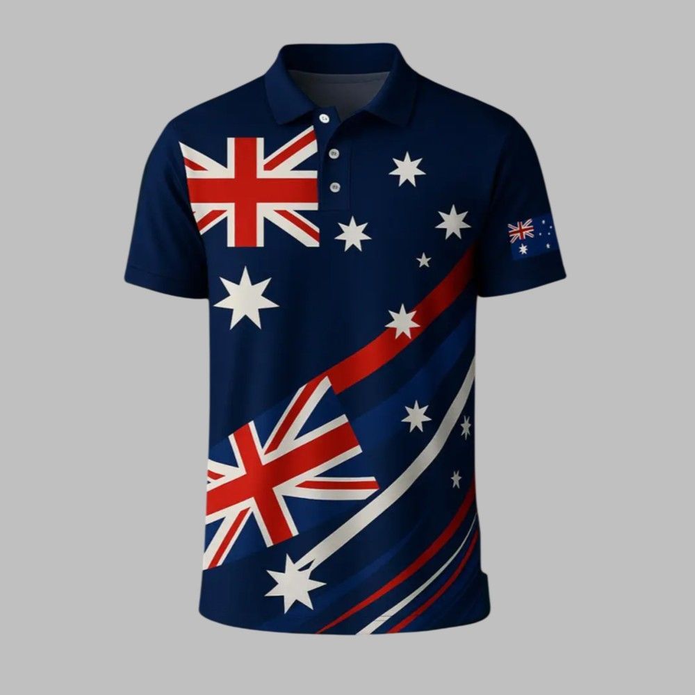 Men's Vintage Australian Holiday Smart Casual Polo Shirt Men's Vintage Australian Holiday Smart Casual Polo Shirt