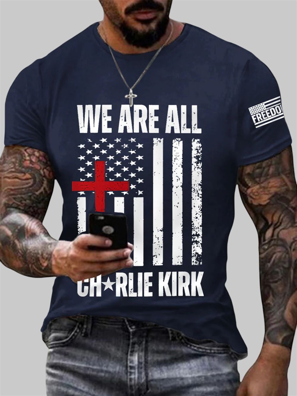 Men's We Are All Charlie Kirk Army Now! R.I.P Charlie Kirk Tee 2 Mens We Are All Charlie Kirk Army Now! RIP Charlie Kirk Tee 2