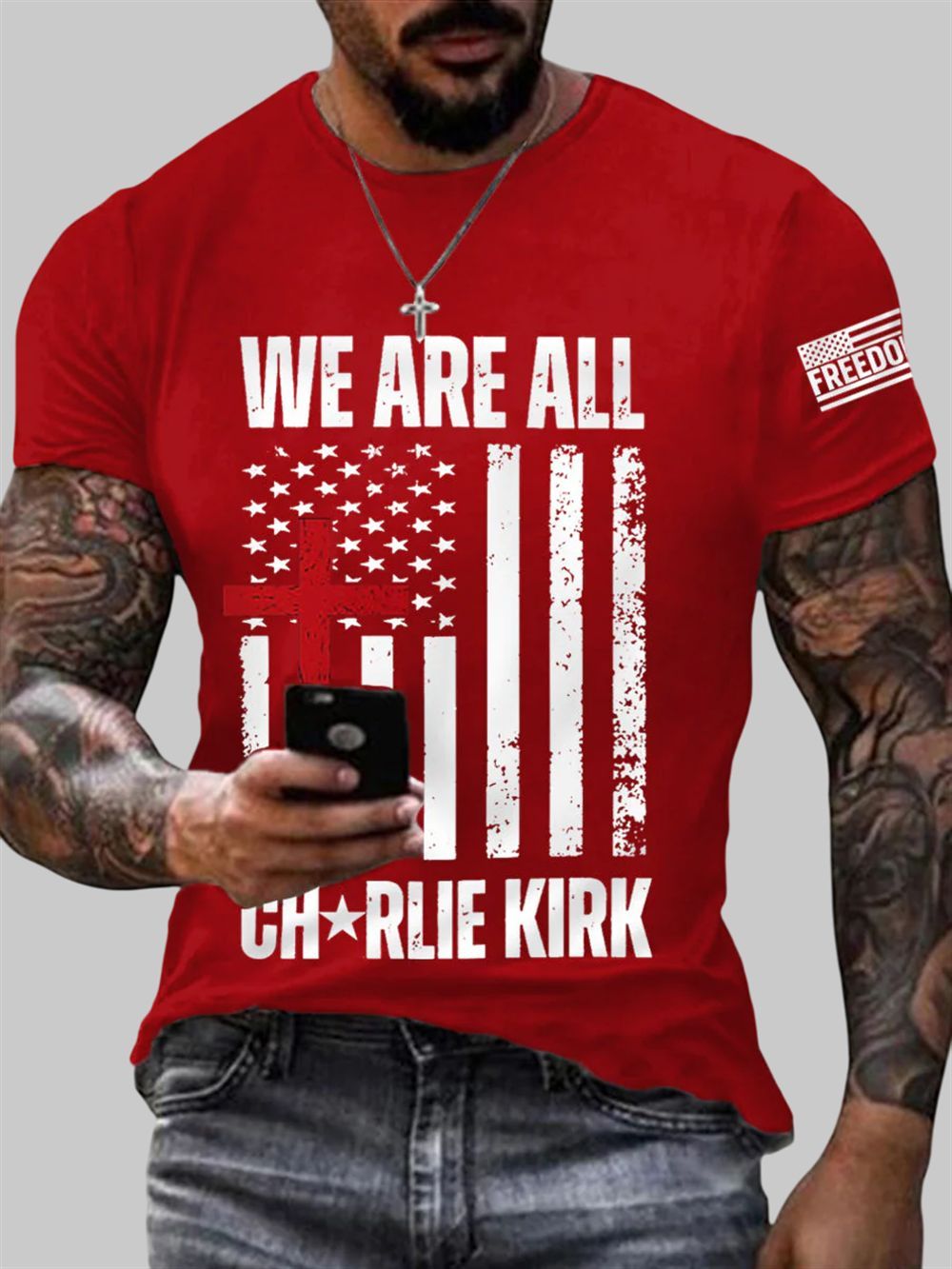 Men's We Are All Charlie Kirk Army Now! R.I.P Charlie Kirk Tee 3 Mens We Are All Charlie Kirk Army Now! RIP Charlie Kirk Tee 3
