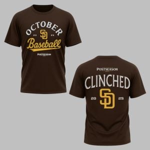 SD Padres October Baseball Clinched 2025 Shirt 1