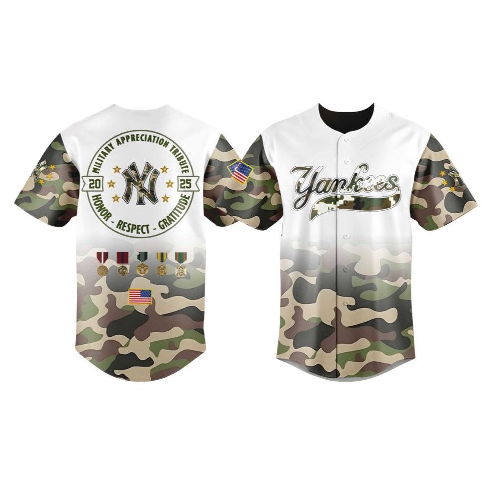 NY Yankees Military Tribute Honor Respect Gratitude 2025 Jersey 2 NY Yankees Military Tribute Honor Respect Gratitude 2025 Jersey 1 2
