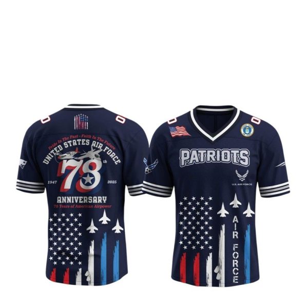 New England Patriots US Air Force 78th Anniversary Jersey 1 2