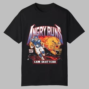 Kyle Brandt Angry Runs NY Giants Cam Skattebo Painting Shirt 0 0