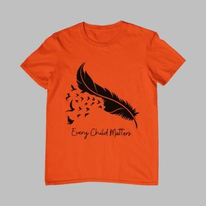 2025 Orange Day Every Child Matters Feather Flying Birds Shirt 0 0