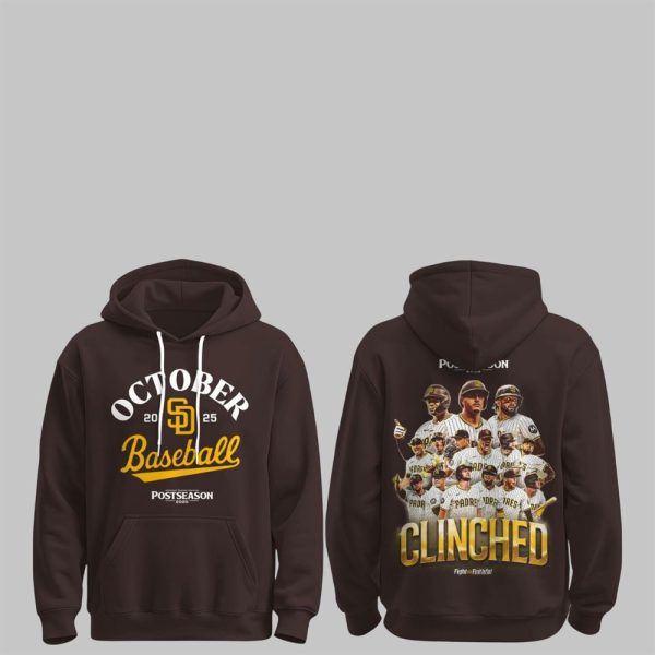 Padres October Baseball Postseason 2025 Clinched Shirt 2