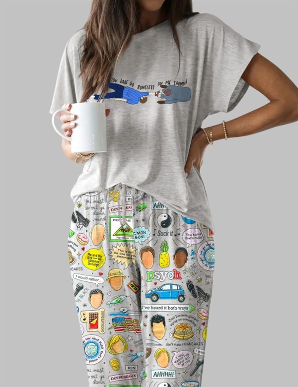 Psych Shawn And Gus Casual Pajama Set 1