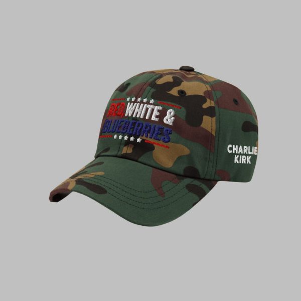 Red White and Blueberries Charlie Kirk Camo Hat 2