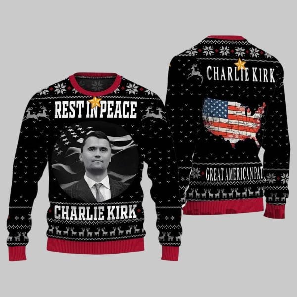 Rest In Peace Charlie Kirk Ugly Christmas Sweater 1