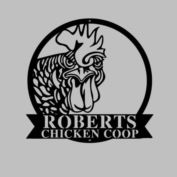 Roberts Chicken Coop Decor Metal Farm Sign 1