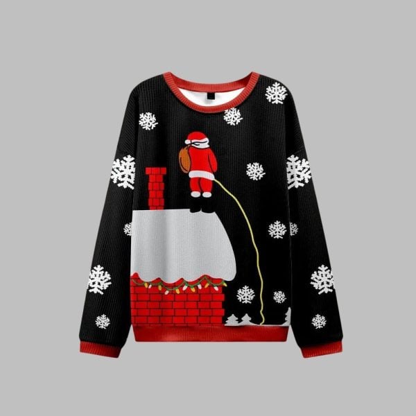Santa Claus On The Roof Ugly Sweater 2025 Christmas 1