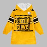 Steelers Terrible Towel Football Unisex Blanket Hoodie