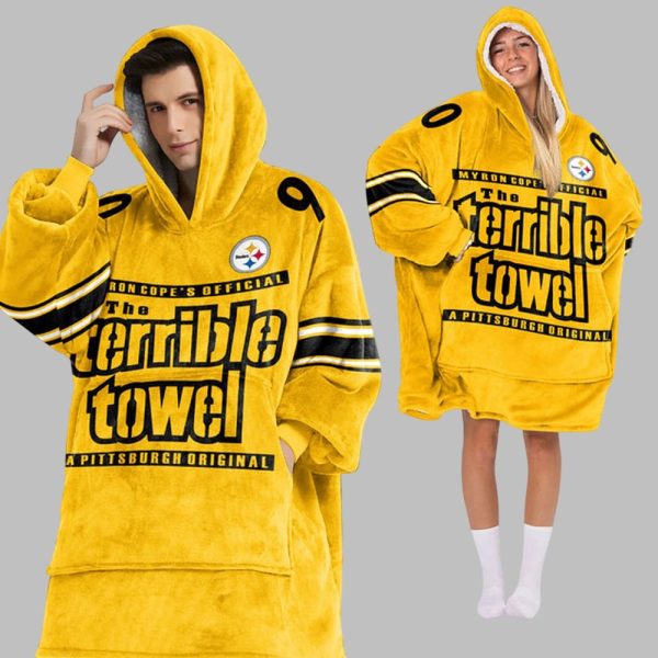 Steelers Terrible Towel Football Unisex Blanket Hoodie 2