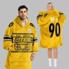 Steelers Terrible Towel Football Unisex Blanket Hoodie 3