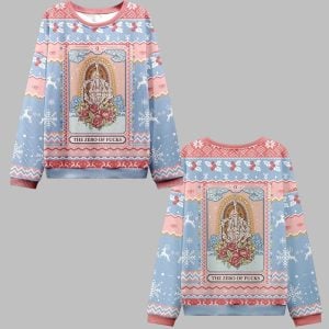 2025 Christmas The Zero Of Fucks Tarot Ugly Christmas Sweater 0