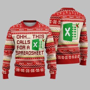 2025 Christmas Ohh This Calls For A Spreadsheet Ugly Christmas Sweater 1