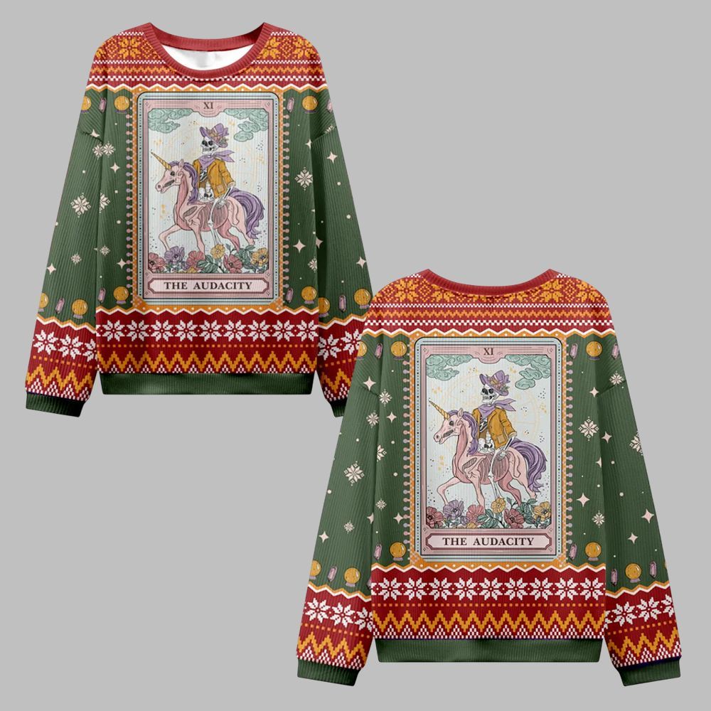 The Audacity Tarot Card Ugly Christmas Sweater 0 The Audacity Tarot Card Ugly Christmas Sweater 0
