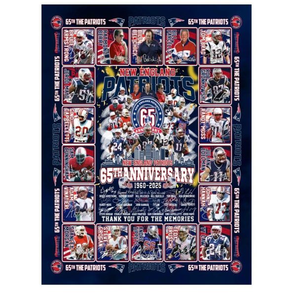 The Patriots 65th Anniversary 1960 2025 Blanket 1 2