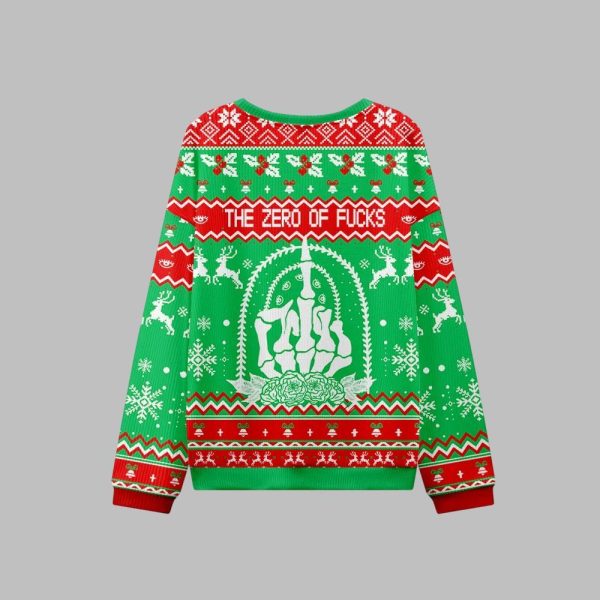 The Zero Of Fucks Tarot Ugly Christmas Sweater 2