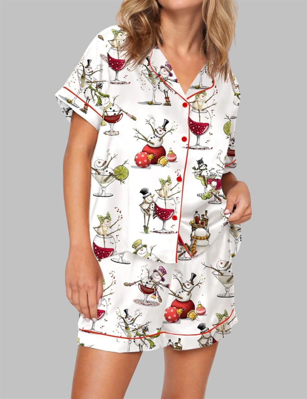 Tipsy Snowman Pajama Set For Women 1 Tipsy Snowman Pajama Set For Women 1