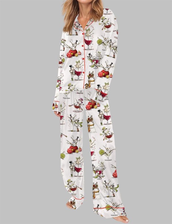Tipsy Snowman Pajama Set For Women 3