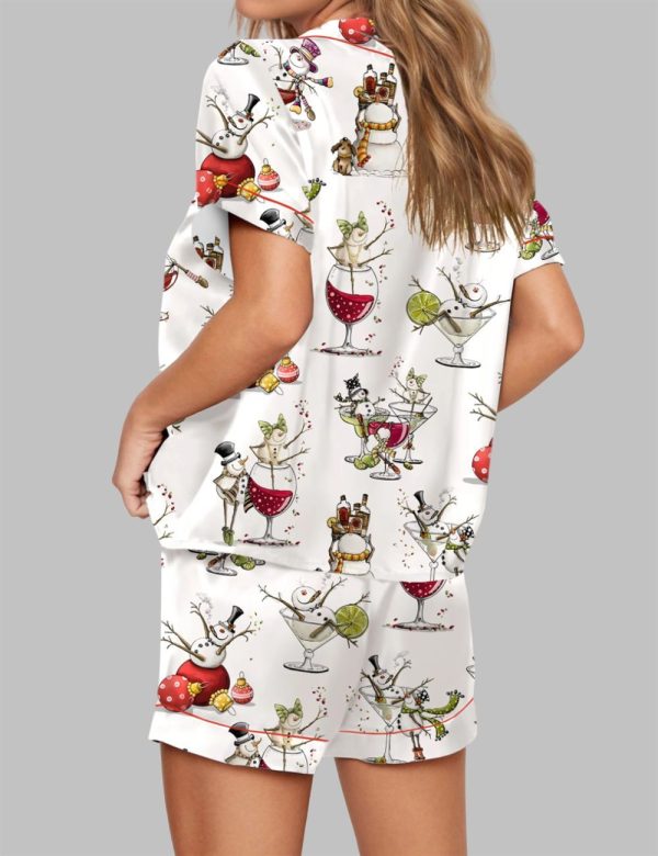 Tipsy Snowman Pajama Set For Women 4