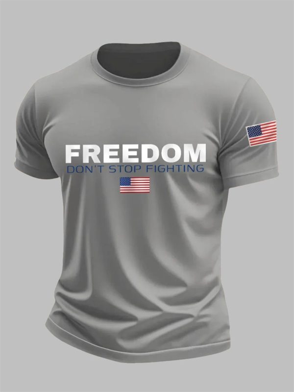 Mens Freedom Dont Stop Fighting RIP Charlie Kirk Tee 5