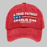 Unisex Charlie Kirk Leader A True Patriot Print Hat