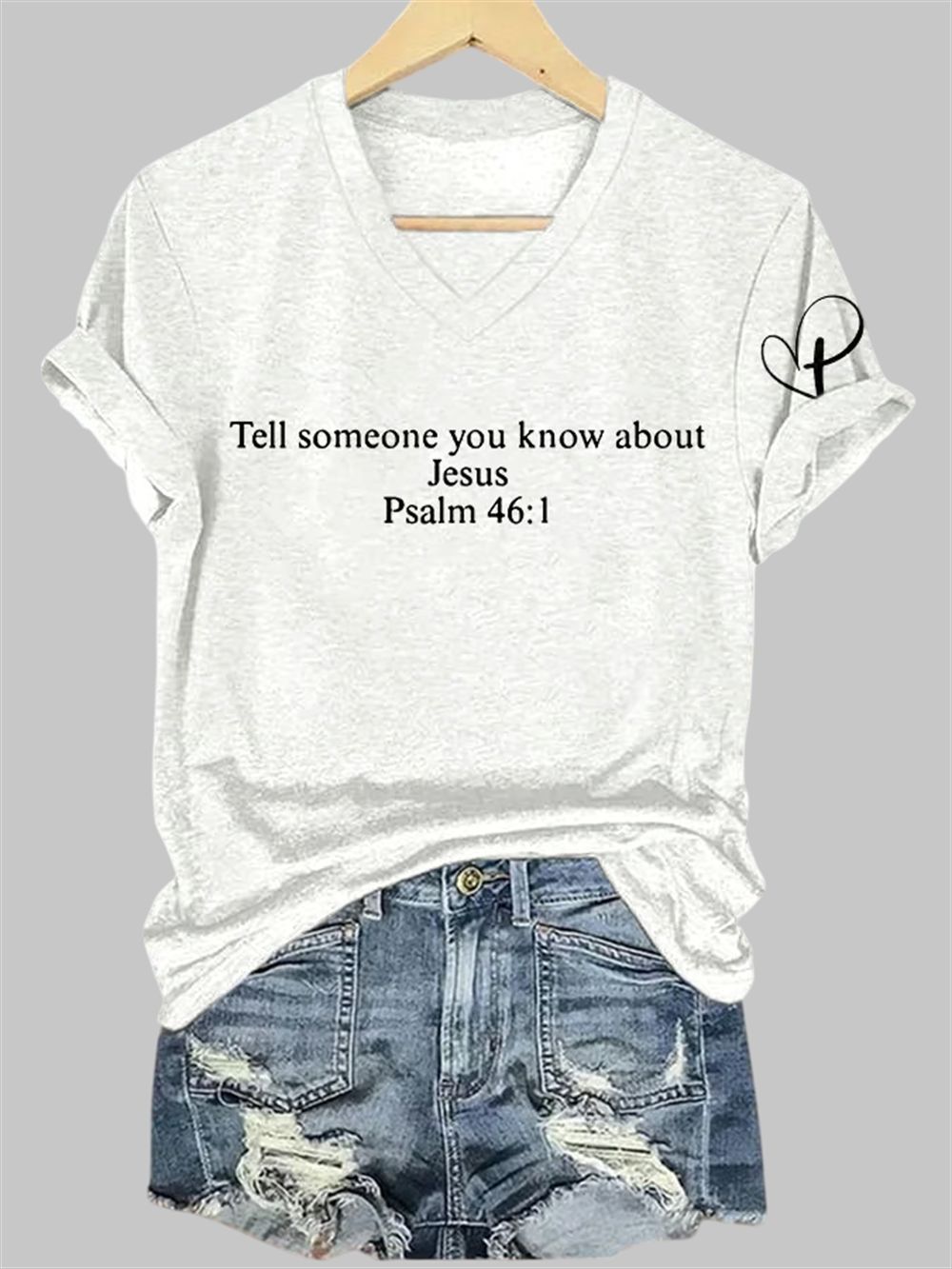 V-Neck Retro Tell Someone You Know About Jesus Psalm 461 Charlie Kirk Print T-Shirt V-Neck Retro Tell Someone You Know About Jesus Psalm 461 Charlie Kirk Print T-Shirt